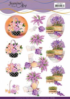 CD11870 3D Cutting Sheet - Jeanine&#039;s Art - Purple Flowers