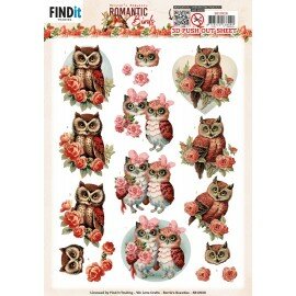 SB10928 3D Push Out - Berries Beauties - Romantic Birds - Romantic Owl