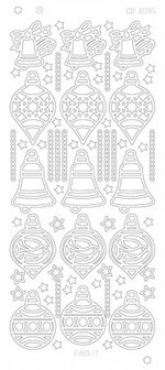Stickervel 3095 CD X-mas Bells goud of zilver