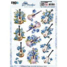 3D Pushout Sheet - Berries Beauties - Blue Meadow - Music