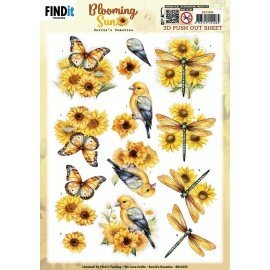 3D Pushout Sheet - Berries Beauties - Blooming sun - Golden Meadow