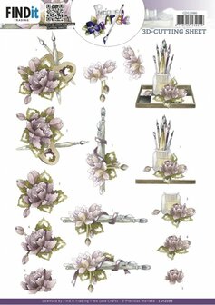 3D Cutting Sheet - Precious Marieke - Painted Flowers