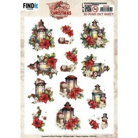3D Pushout Sheet - Yvonne Ceations - Floral Christmas- Floral Lantern