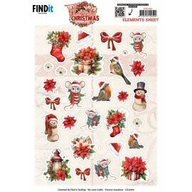 Cutting Sheet - Yvonne Ceations - Floral Christmas- Small Elements