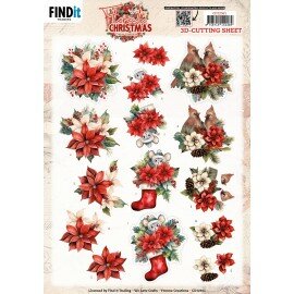 3D Cutting Sheet - Yvonne Ceations - Floral Christmas- Floral Poinsettia