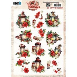 3D Cutting Sheet - Yvonne Ceations - Floral Christmas- Floral Lantern