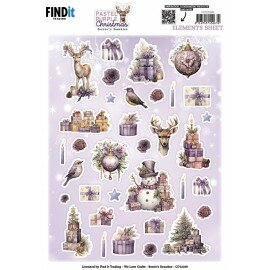 Cutting Sheet - Berries Beauties - Pastel Purple Christmas - Small Elements