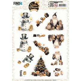3D Pushout Sheet - Berries Beauties - Golden Whisper - Santa