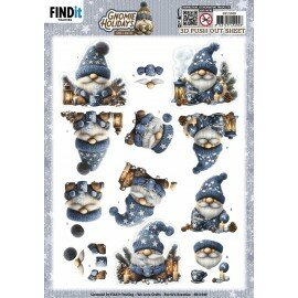 3D Pushout Sheet - Berries Beauties - Gnomie Holidays - Blue