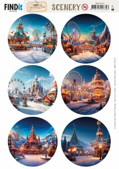 Scenery Push out - Berries Beauties - Winter Fairground - Round