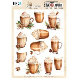 3D Pushout Sheet - Berries Beauties - Cosy WInter - Cosy Drinks