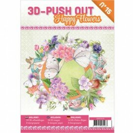 3DPO10015 3D Push Out book 15 - Happy Flowers