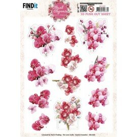 SB11080 3D Pushout Sheet - Berries Beauties - Floral Elegance - Orchid Grace
