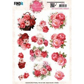 CD12419 3D Cutting Sheet - Berries Beauties - Floral Elegance - Peony Delight