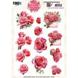 CD12418 3D Cutting Sheet - Berries Beauties - Floral Elegance - Romantic Roses