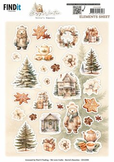 CD12399 3D Cutting Sheet - Berries Beauties - Cosy WInter - Small Elements