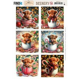 BBSC10111 Scenery Push out - Berries Beauties - Cozy Cattle - Square