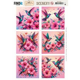 BBSC10096 Scenery Push out - Berries Beauties - Celestial Hummers - Square