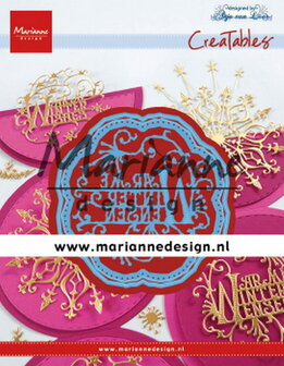 LR0619 Marianne Design &bull; Creatables snij- embosstencil Nederlands Anja's "Warme winter wensen"
