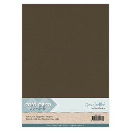 LKK-A433 Card Deco Linnen A4 10 vel Chocoladebruin 240grm