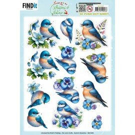 SB11091 3D Pushout Sheet - Berries Beauties - Whispers of Nature - Blue