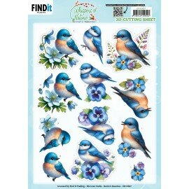 CD12437 3D Cutting Sheet - Berries Beauties - Whispers of Nature - Blue
