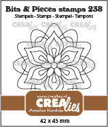 CLBP238 Crealies Clearstamp Bits &amp; Pieces stempel no. 238, Rozet Bloem A