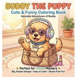 FITCMCB10001 Findit Color - Mini Cozy Colouring Book - Buddy The Puppy (15 x 15 cm)