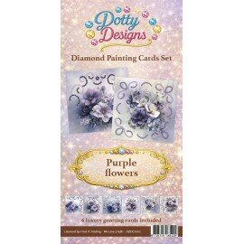 DDDCS1002 Dotty Design - Diamond Card ONLY Set - Purple Flowers &amp; Butterflies Exclusief steentjes