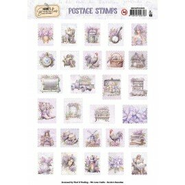 BBCAPO10001 Berries Beauties - Collage Art - Push Out Postage Stamp - Lovely Lilacs