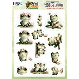 SB11105 3D Pushout Sheet - Berries Beauties - Cute Animals - Frogs
