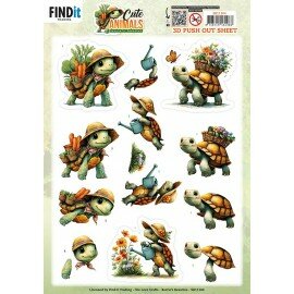 SB11104 3D Pushout Sheet - Berries Beauties - Cute Animals - Turtles