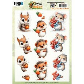 CD12448 3D Cutting Sheet - Berries Beauties - Cute Animals - Forest Friends