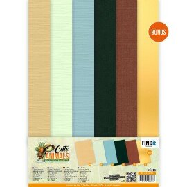 BB-A4-10033 Linen Cardstock Pack - Berries Beauties - Cute Animals - A4