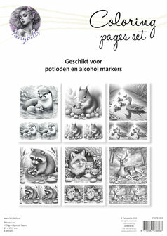 003 Fairybells Coloring Pages kleurplaten Set 3 A4 voor potloden en alcohol markers