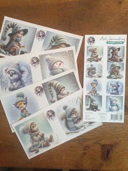 004 Fairybells 3-D setje Winter Blauw