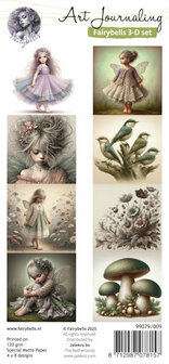 009 Fairybells 3-D setje Fairies groen-lila-zalm