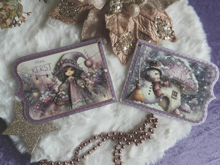 016 Fairybells 3-D setje Kerst Paars 1