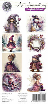 016 Fairybells 3-D setje Kerst Paars 1
