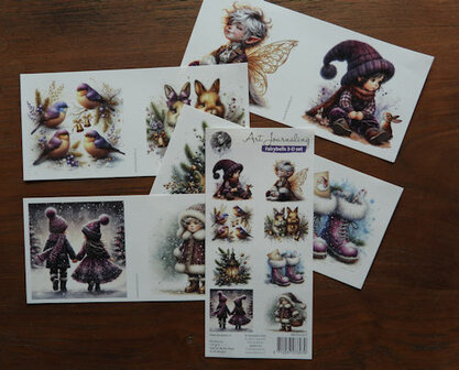 017 Fairybells 3-D setje Kerst Paars 2