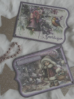 017 Fairybells 3-D setje Kerst Paars 2