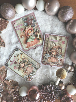 018 Fairybells 3-D setje Kerst Roze