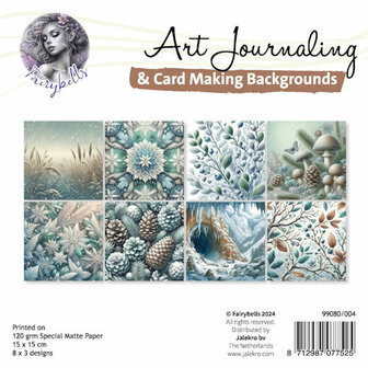 004 Fairybells Art Journaling &amp; Card Making Backgrounds Set Winter Blauw 2