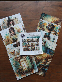 010 Fairybells Art Journaling &amp; Card Making Backgrounds Set Steampunk