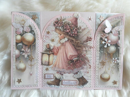 012 Fairybells Art Journaling &amp; Card Making Backgrounds Set Kerst Roze