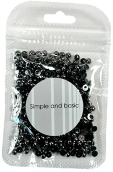 SBA534 Halfpearls 3mm Polished Antique Silver/Antiek Zilver