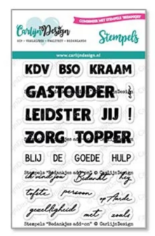 CDST-0122 CarlijnDesign - Clear Stamp - Bedanktjes add-on stempels A7