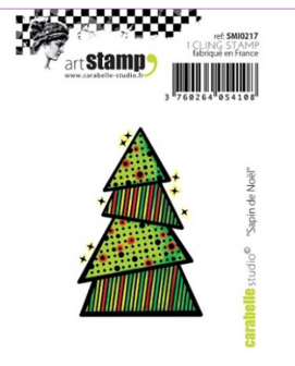 SMI0217 Carabelle Studio - Cling Stamp Set - Sapin de Noel (Christmas Tree) Kerstboom