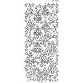 CD3100 Stickervel Moderne Kerstboom - Goud of Zilver