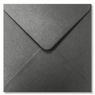 Vierkante enveloppen 14x14 metallic zilver 10 stuks